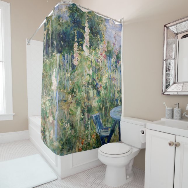 Berthe Morisot - Roses Tremieres Shower Curtain (In Situ)