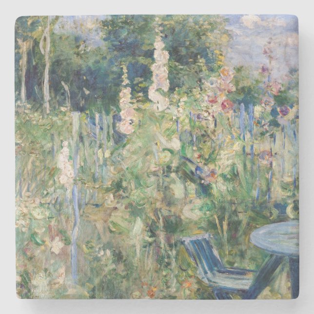 Berthe Morisot - Roses Tremieres Stone Coaster (Front)
