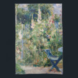 Berthe Morisot - Roses Tremieres Tea Towel<br><div class="desc">Roses Tremieres - Berthe Morisot,  1884</div>