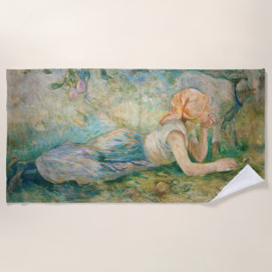 Berthe Morisot - Shepherdess Resting Beach Towel
