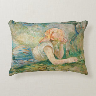 Berthe Morisot - Shepherdess Resting Decorative Cushion