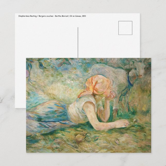 Berthe Morisot - Shepherdess Resting Postcard (Front/Back)