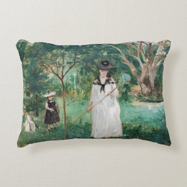 Berthe Morisot - The Butterfly Hunt Decorative Cushion (Front)