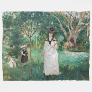 Berthe Morisot - The Butterfly Hunt Fleece Blanket
