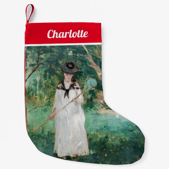 Berthe Morisot - The Butterfly Hunt Small Christmas Stocking (Front)
