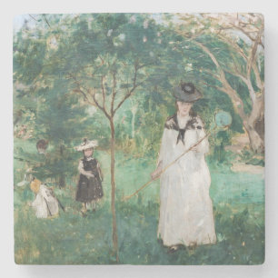Berthe Morisot - The Butterfly Hunt Stone Coaster