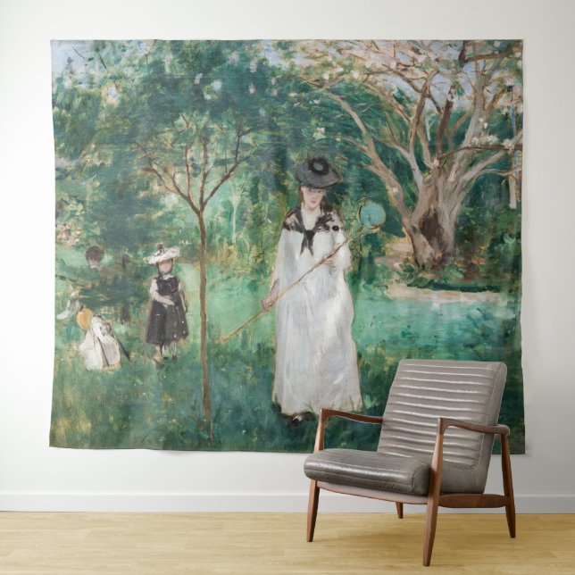 Berthe Morisot - The Butterfly Hunt Tapestry (In Situ (Horizontal))