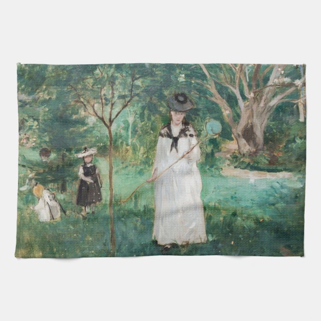 Berthe Morisot - The Butterfly Hunt Tea Towel (Horizontal)