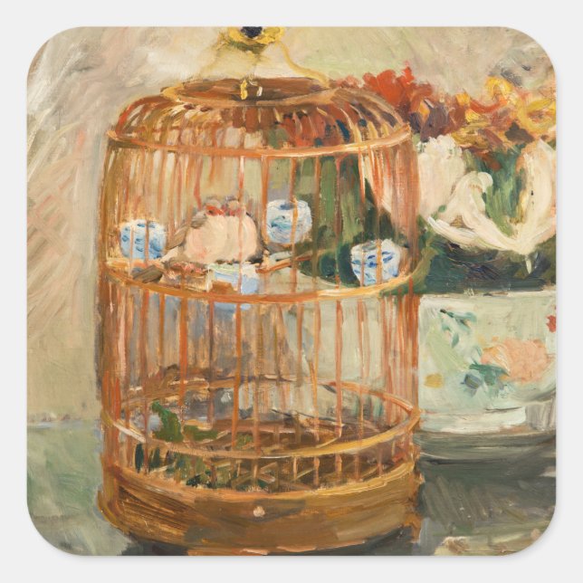 Berthe Morisot - The Cage Square Sticker (Front)