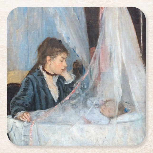 Berthe Morisot - The Cradle Square Paper Coaster (Front)