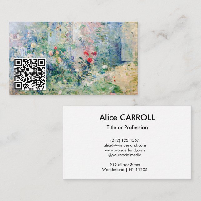 Berthe Morisot - The Garden at Bougival - QR Code Business Card (Front/Back)