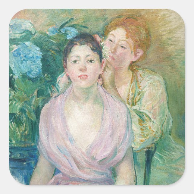 Berthe Morisot - The Horstensia / The Two Sisters Square Sticker (Front)