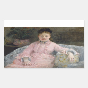 Berthe Morisot - The Pink Dress Rectangular Sticker
