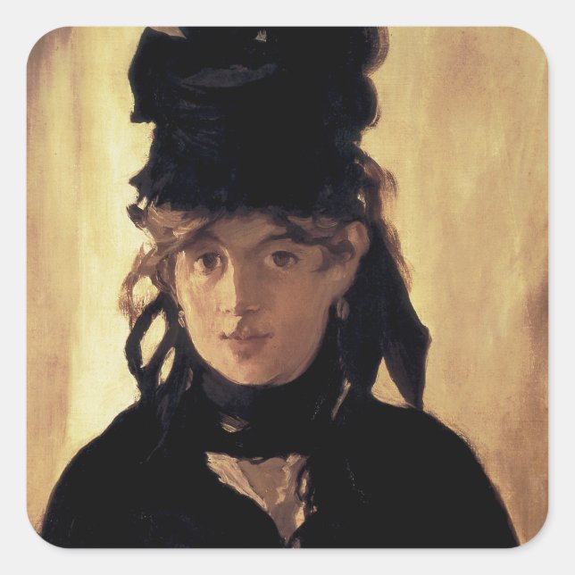 Berthe Morisot with a Bouquet of Violets Square Sticker (Front)