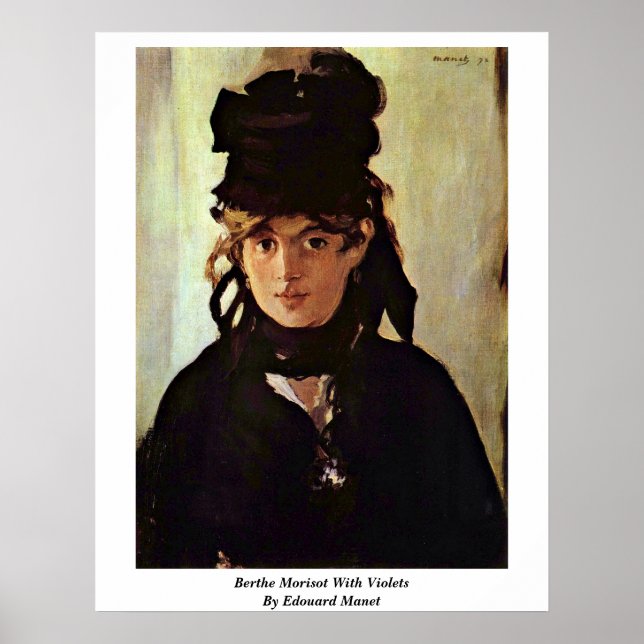 Berthe Morisot With Violets By Edouard Manet Poster (Front)