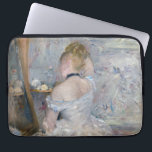 Berthe Morisot - Woman at Her Toilette Laptop Sleeve<br><div class="desc">Woman at Her Toilette / Lady at Her Toilette / Young Woman at the Mirror / Femme à sa toilette - Berthe Morisot,  1880</div>