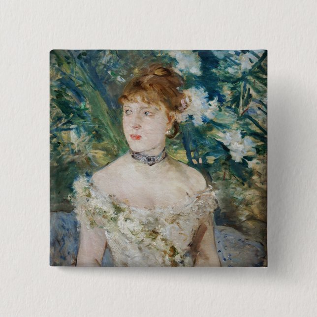 Berthe Morisot - Young Girl in a Ball Gown 15 Cm Square Badge (Front)