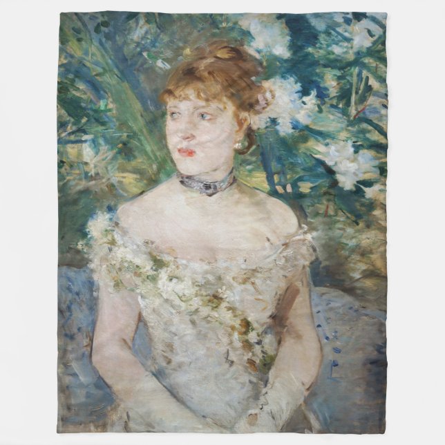 Berthe Morisot - Young Girl in a Ball Gown Fleece Blanket (Front)
