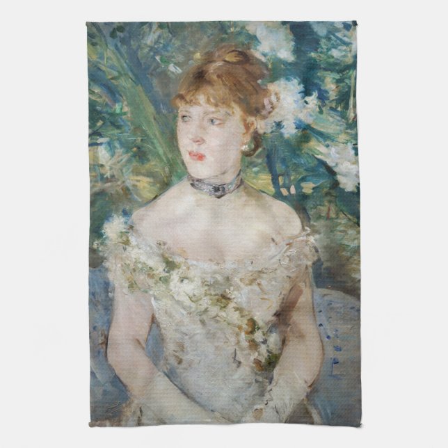 Berthe Morisot - Young Girl in a Ball Gown Tea Towel (Vertical)