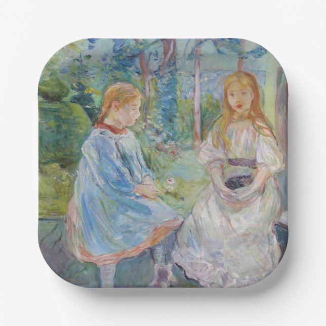 Berthe Morisot - Young Girls at the Window Paper Plate (Front)