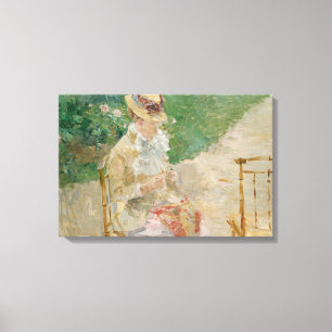 Berthe Morisot - Young Woman Knitting Canvas Print