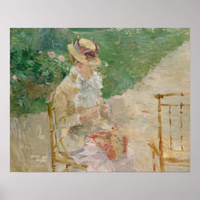 Berthe Morisot - Young Woman Knitting Poster (Front)
