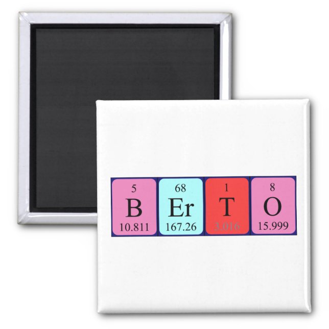 Berto periodic table name magnet (Front)