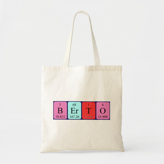 Berto periodic table name tote bag (Front)
