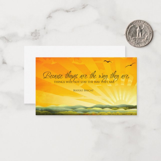 Bertolt Brecht Inspirational Quote "Change" Card (Front/Back In Situ)
