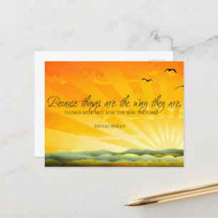 Bertolt Brecht Inspirational Quote "Change" Postca Postcard