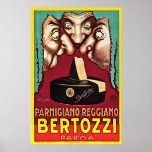 Bertozzi Parma Italian Cheese Parmigiano Vintage Poster