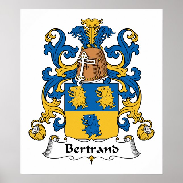 Bertrand Family Crest Poster (Front)