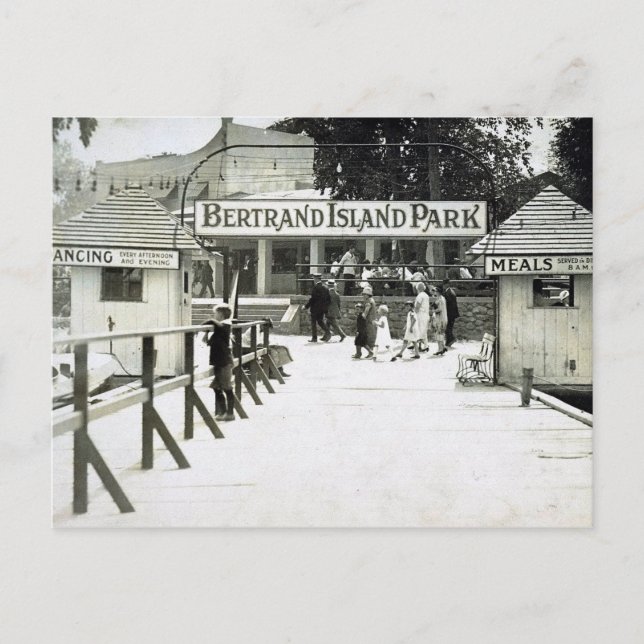 Bertrand Island Park, Amusement Park NJ, Vintage Postcard (Front)