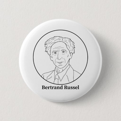 Image of Bertrand Russel Line Portrait 6 Cm Round Badge