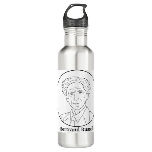 Image of Bertrand Russel Line Portrait 710 Ml Water Bottle