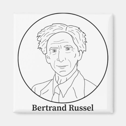 Image of Bertrand Russel Line Portrait Magnet