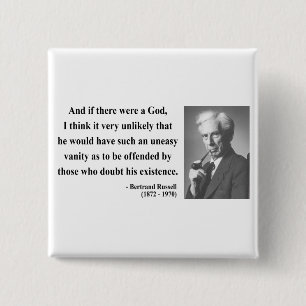 Bertrand Russell Quote 3b 15 Cm Square Badge