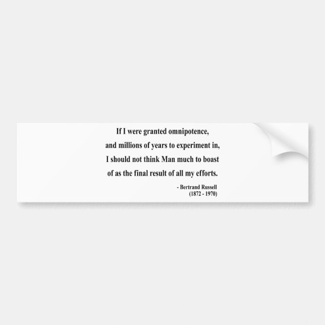 Bertrand Russell Quote 4a Bumper Sticker (Front)
