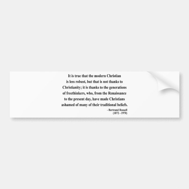 Bertrand Russell Quote 6a Bumper Sticker (Front)