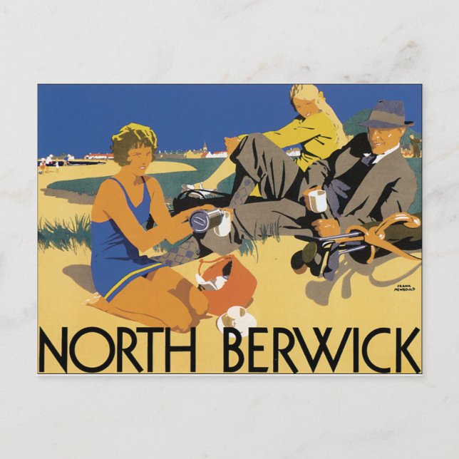 Berwick, Scotland Vintage travel  poster Postcard (Front)