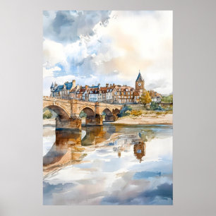 Berwick watercolor poster Wall Art Berwick Wall