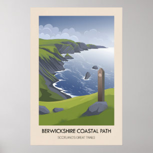 Berwickshire Coastal Path Scotlands Great Trails Poster
