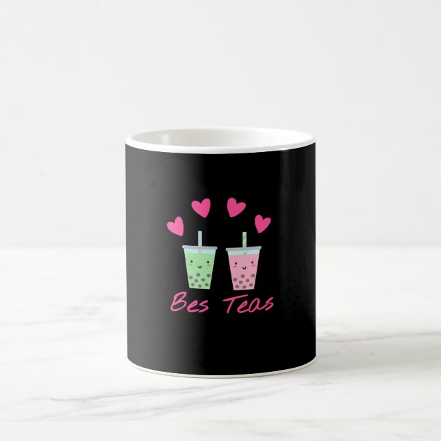 Bes Teas Besties Bubble Tea Cute Boba Best Friends Coffee Mug (Center)