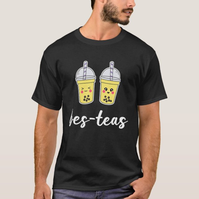 Bes Teas Besties Bubble Tea Cute Boba Best Friends T-Shirt (Front)
