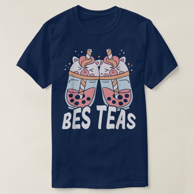 Bes Teas Kawaii Boba Tea Friends Bubble Tapioca Te T-Shirt (Design Front)