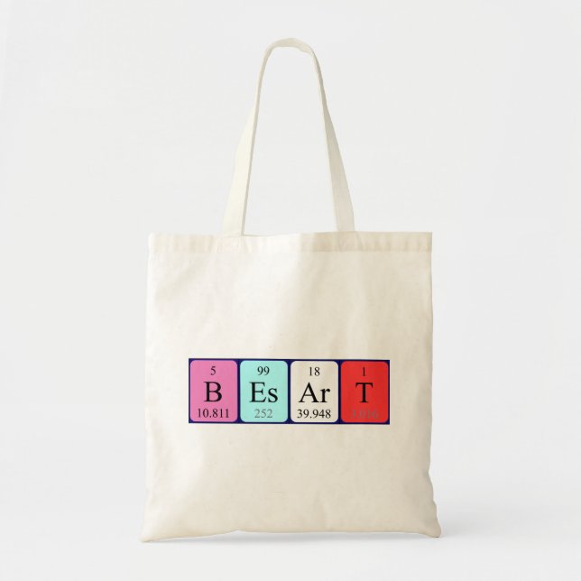 Besart periodic table name tote bag (Front)
