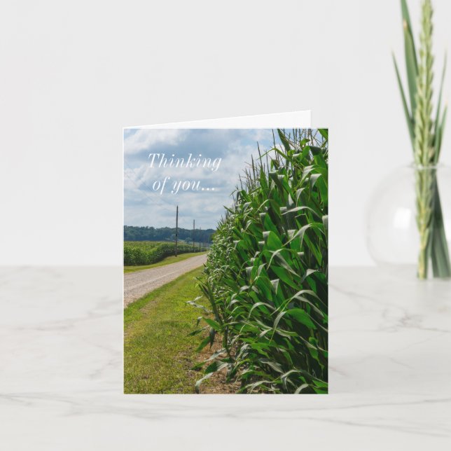 Beside A Corn Field Thinking Of You Card (Front)