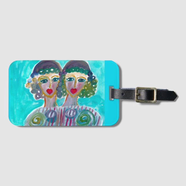 Beside Myself Luggage Tag with Business Card Slot (Front Horizontal)