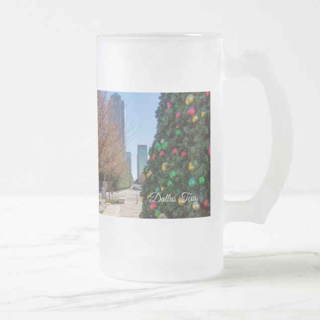 Beside The Dallas Christmas Tree Frosted Glass Bee Frosted Glass Beer Mug (Right)