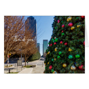 Beside the Dallas Christmas Tree Thank you Card